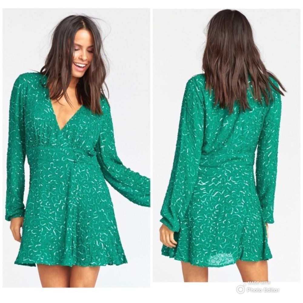 Show Me Your Mumu Beaded Wrap Dress
